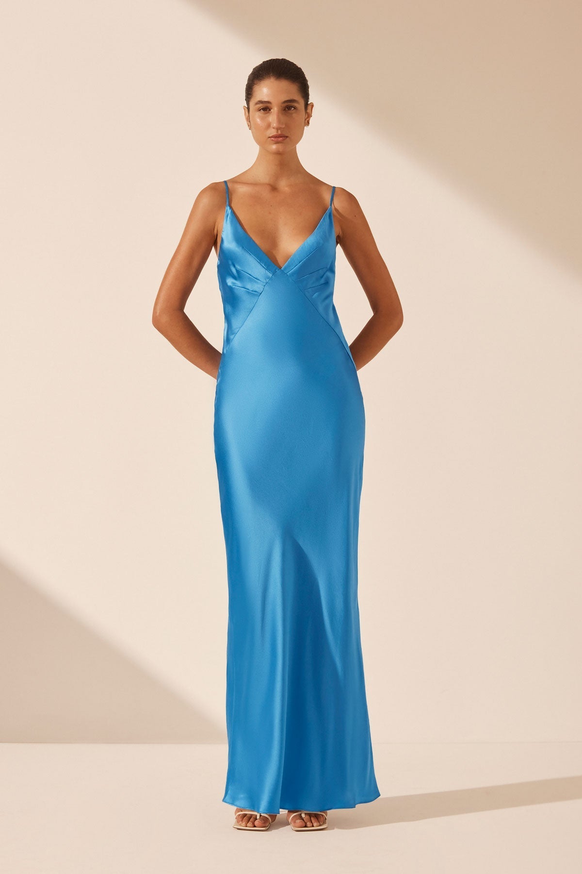 Amazon.com: Criss Cross Halter Prom Dress for Women Sexy Satin Split  Evening Dresses A-Line Formal Gowns with Train Aqua 2 : Clothing, Shoes &  Jewelry